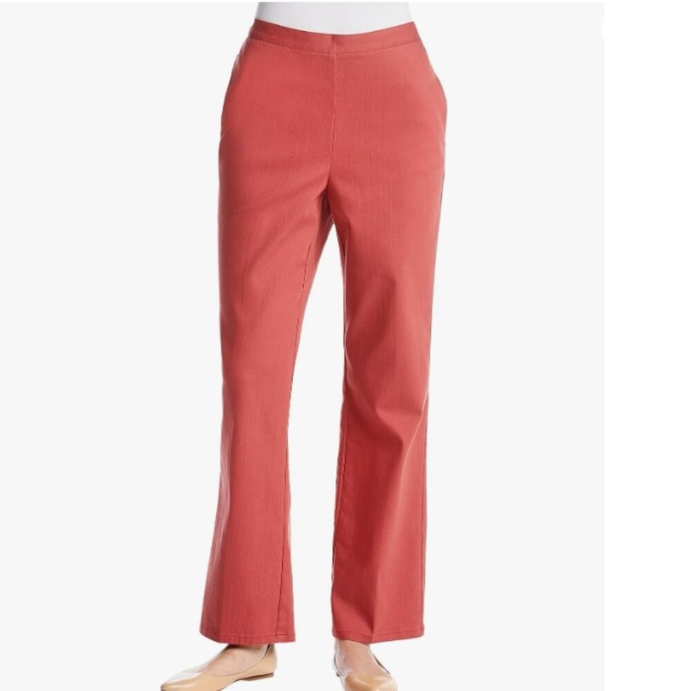Womens Alfred Dunner Classic Pull On Dress Pants Terracotta Size 6 Petite NWT